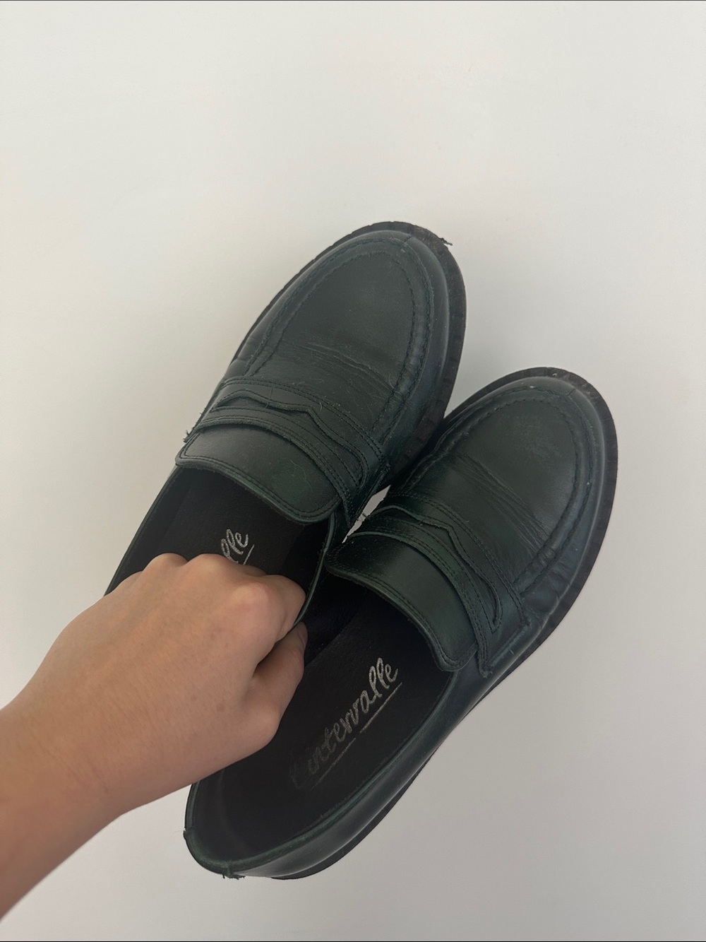 Lintervalle Dark Green Penny Loafers